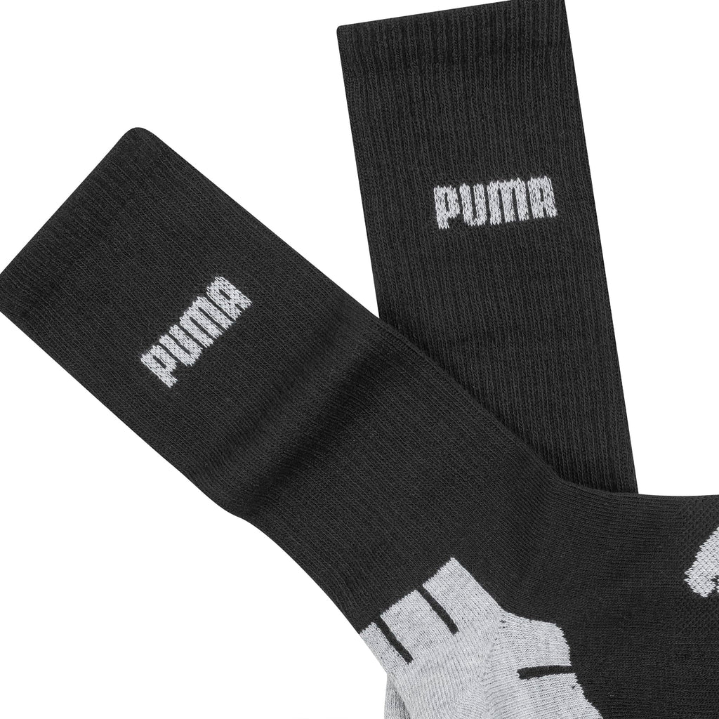 PUMA mens PUMA Men s 6 Pack Crew Socks, Black/Grey, 10 13 US