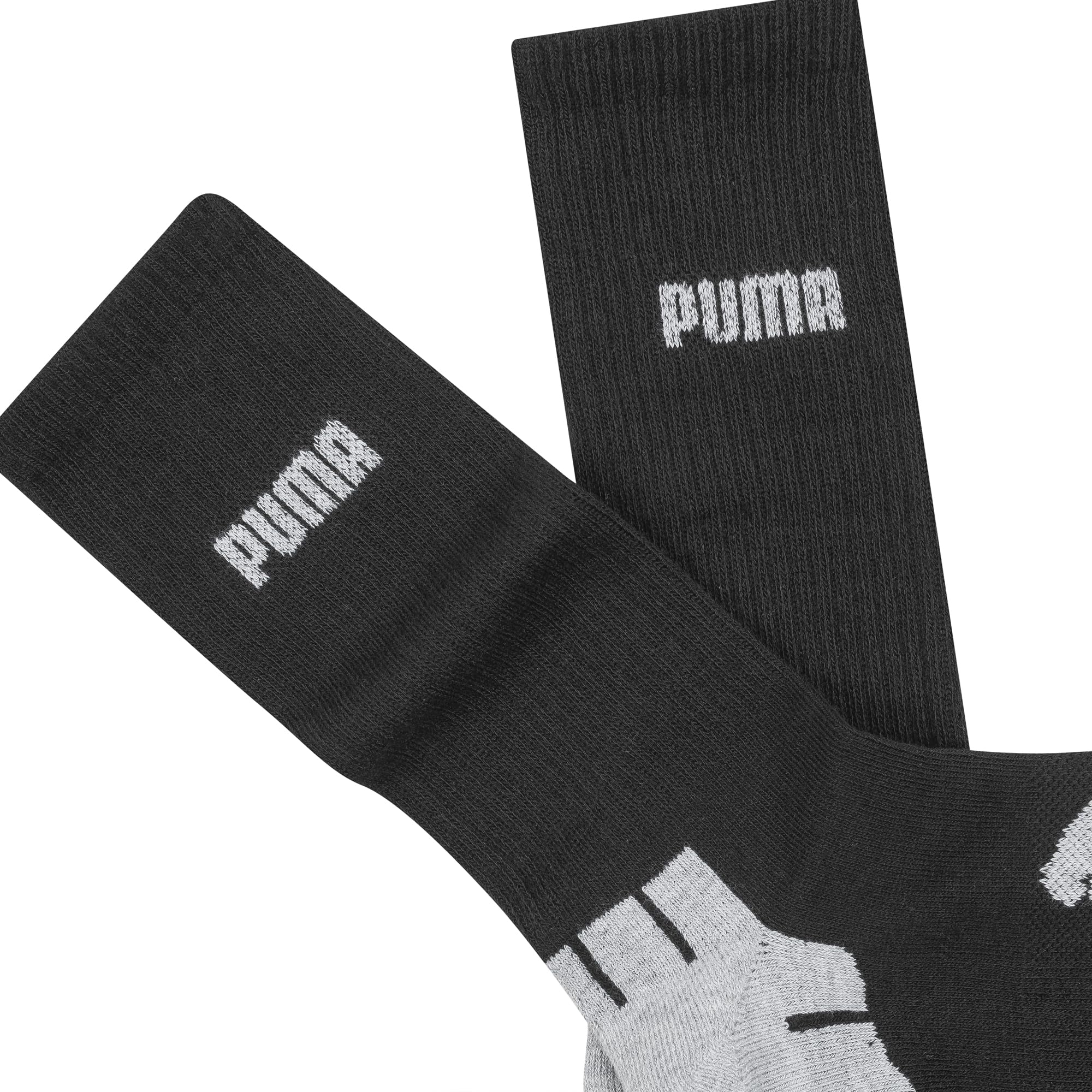 PUMA mens PUMA Men s 6 Pack Crew Socks, Black/Grey, 10 13 US