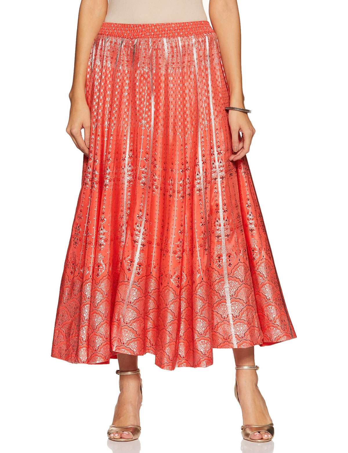 Aurelia Women Full Skirt, Coral, XL