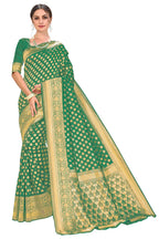 Glory Sarees Womens Kanchipuram Style Art Silk Saree With Blouse Piece (kara115_DarkGreen)