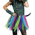 Wild Cat Rainbow Animal Child Halloween Costume, Black / Blue / Pink, Medium