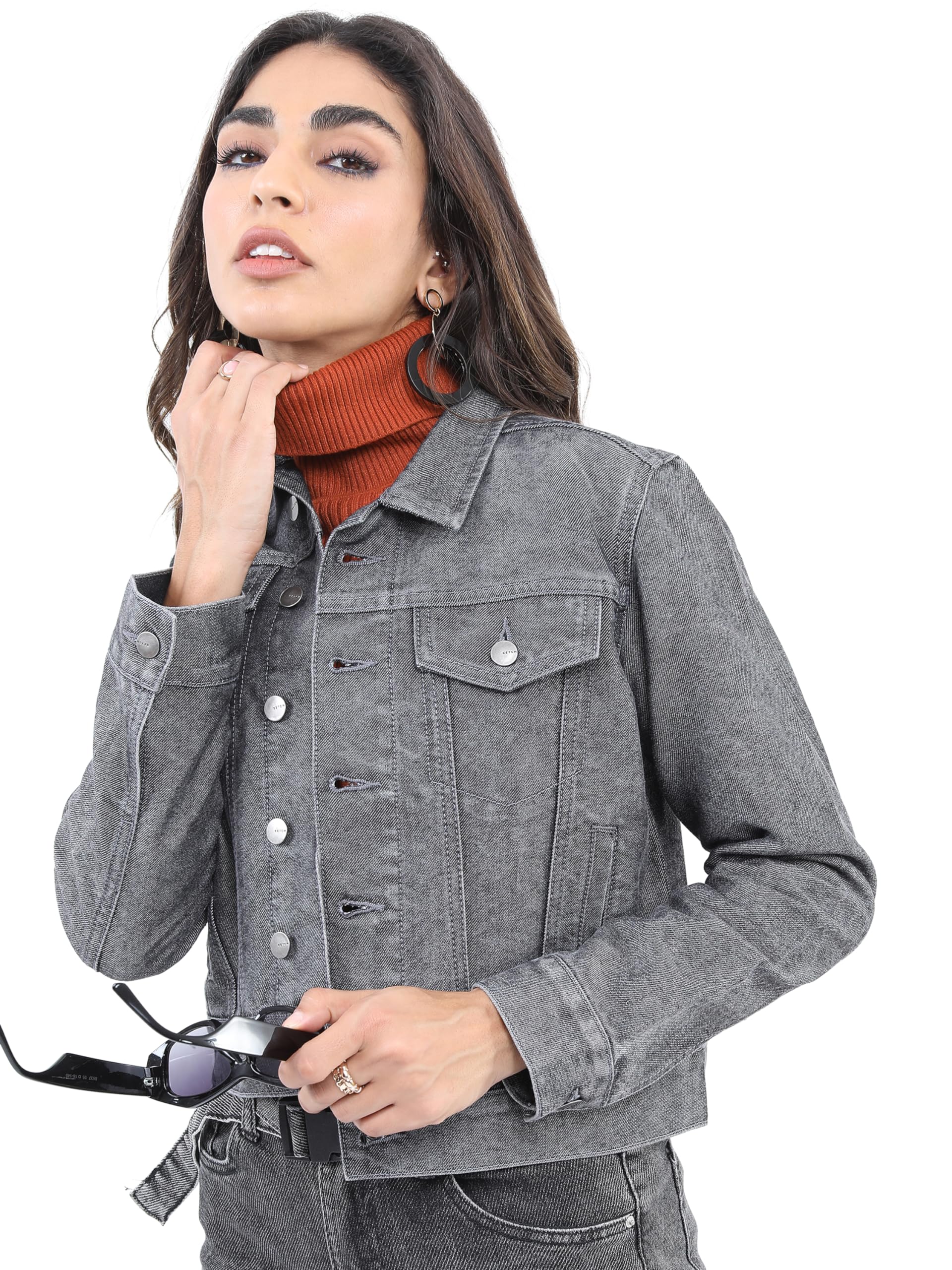 Ketch Womens Regular Fit Grey Jacket