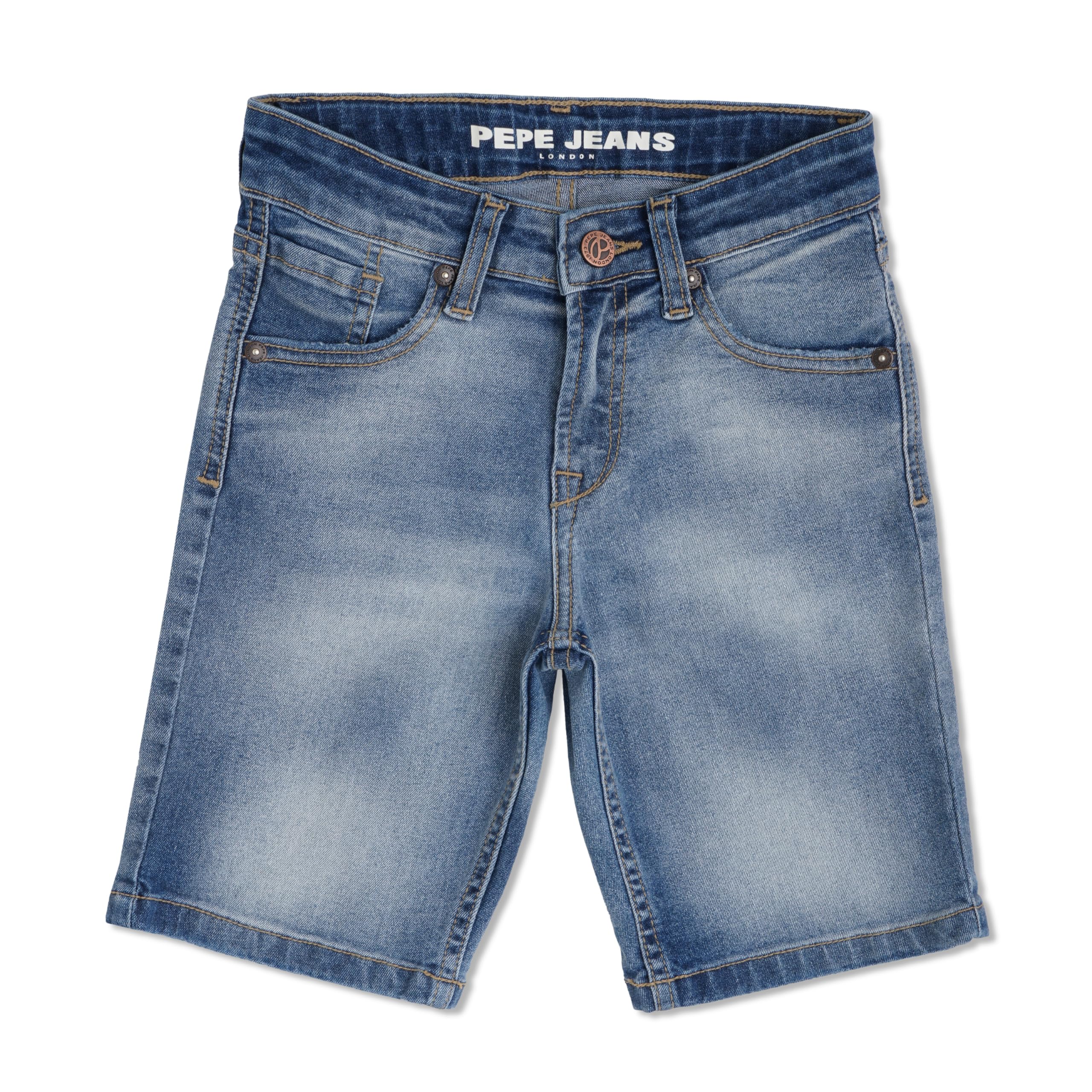 Pepe Jeans Boys Chino Shorts (Pb800756G2200010_Med Light Used (Blue)_10 Years-11 Years)