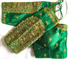 Vihu Fashion WomenS Flower Embroidery Sleeves Cut Work Readymade Saree Blouse