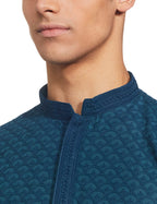 Manyavar Murky Green Chikan Kurta Set for Mens