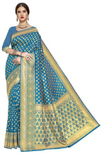 Glory Sarees Womens Jacquard Art Silk Kanchipuram Saree (kara115firozi_Firozi)
