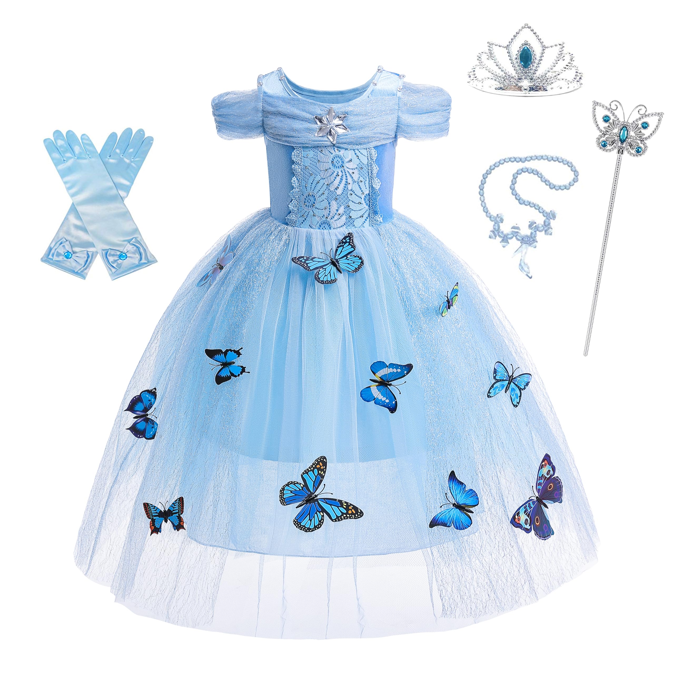 Dressy Daisy Toddler Little girls Princess Dress costume with Accessories christmas Halloween Fancy Dresses Up Butterfly