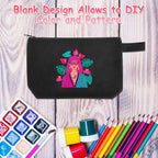 Weewooday 8 Pieces Canvas Cosmetic Bags Plain Makeup Pouch with Zipper Blank DIY Bags for Travel Toiletry Makeup Cosmetic Statio