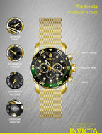 Invicta Men's 47632 Pro Diver Quartz Chronograph Black Dial Watch