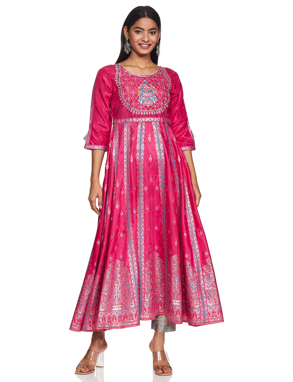 Aurelia Women Polyester Regular Fit Kurta (20Aua11728-502340_Pink_S)