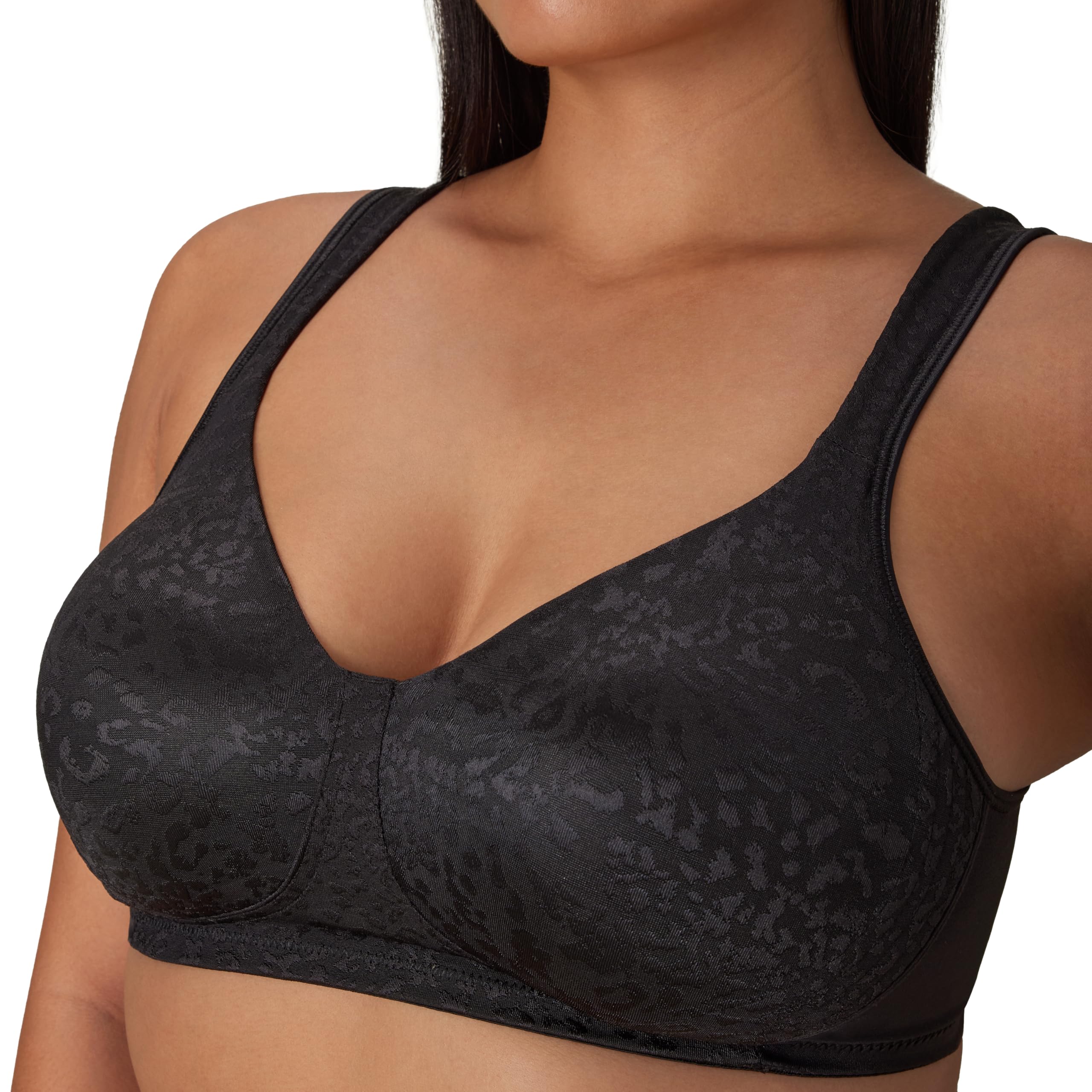Playtex Women's 18-Hour Ultimate Lift Wireless Full-Coverage Bra, Single or 2-Pack, Black Animal