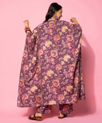 Libas WomenS Burgundy Printed Cotton Blend Co-Ords (Pack Of 3) (35516