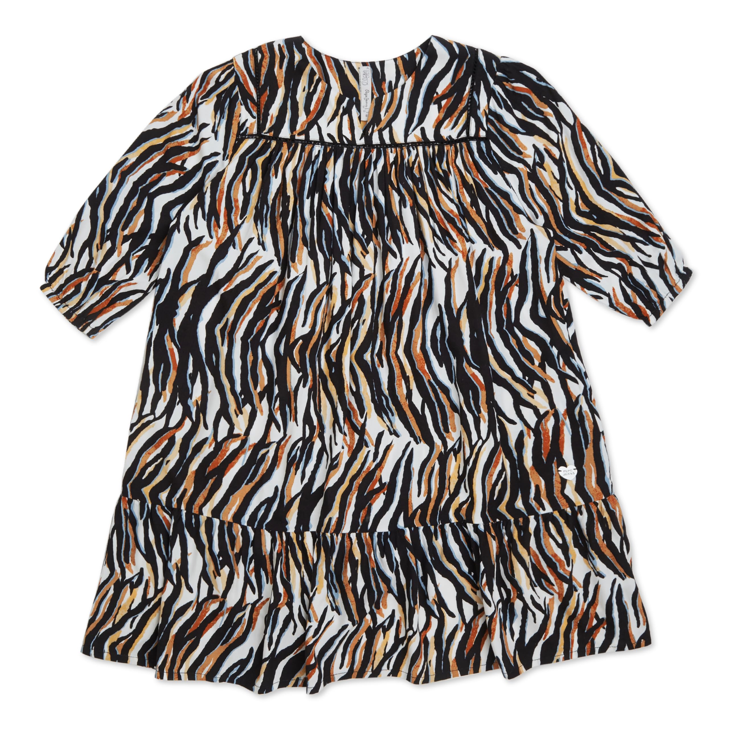 Pepe Jeans GirlS Rayon A-Line Knee-Length Dress (Pg951566_Black_6)