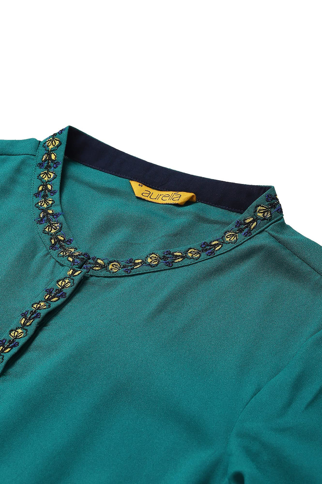 Aurelia Women'S Tide Pool Solid A-Line Kurta