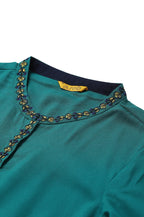 Aurelia Women'S Tide Pool Solid A-Line Kurta