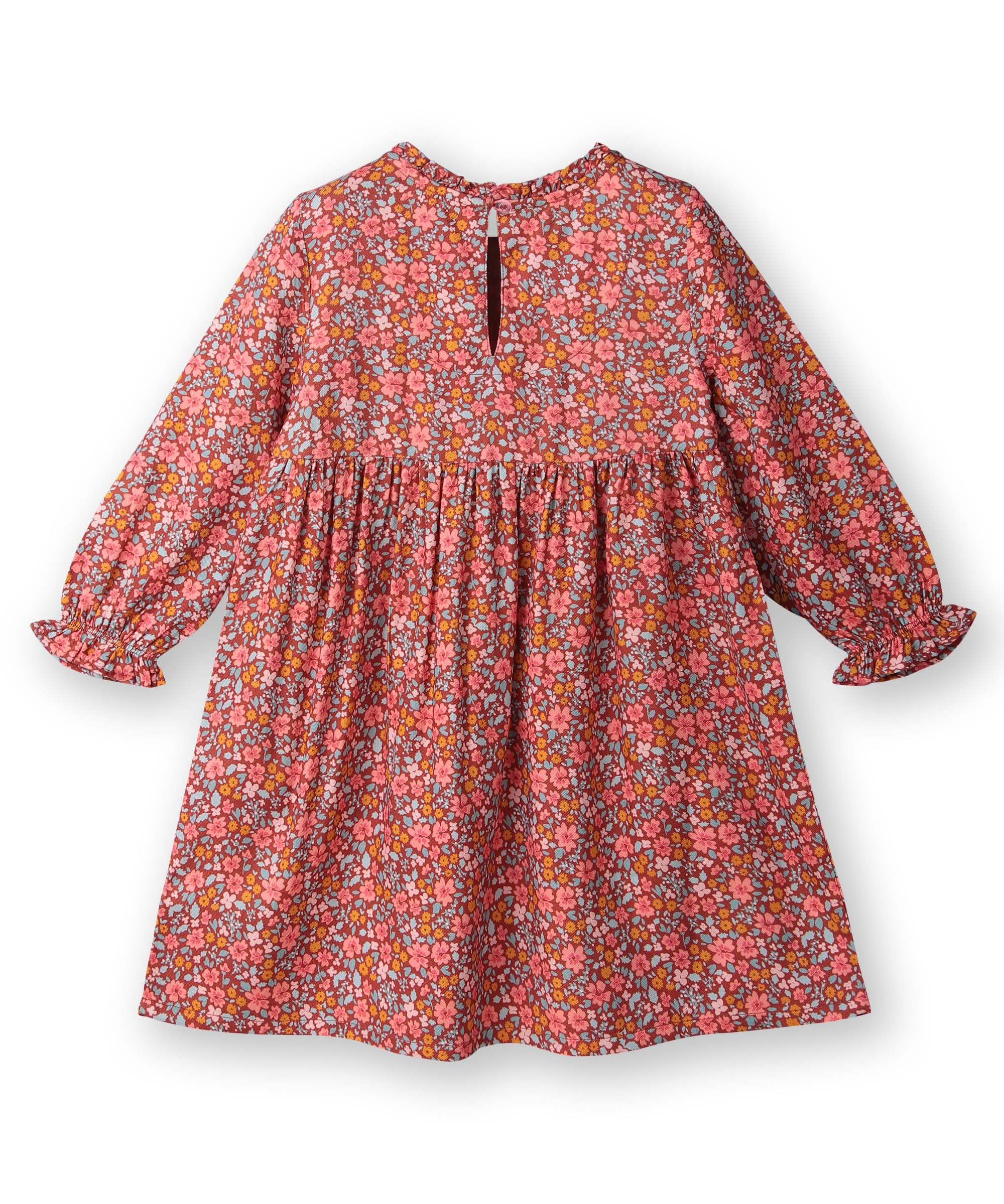 Beebay Kids Girls Bow Detail fit and Flare Dress Rust
