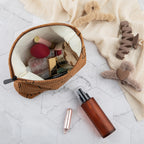 GUTGNK Makeup bag for Women, Corduroy Cosmetic Bag Aesthetic Design Ladies Tote Bag,Cute Smiley Face Makeup Organizer with Zippe