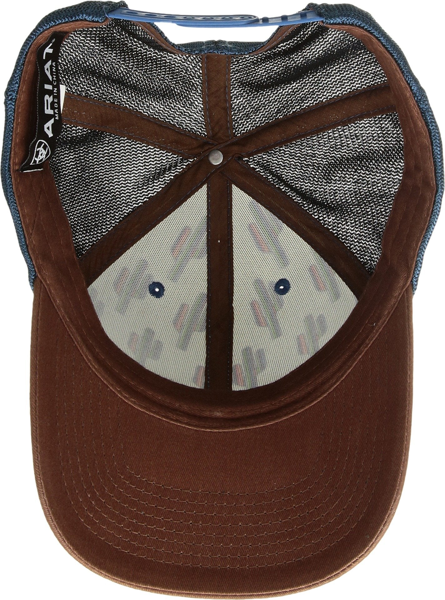 Ariat Women's Serape Cactus Mesh Snap Cap, White/Blue, One Size