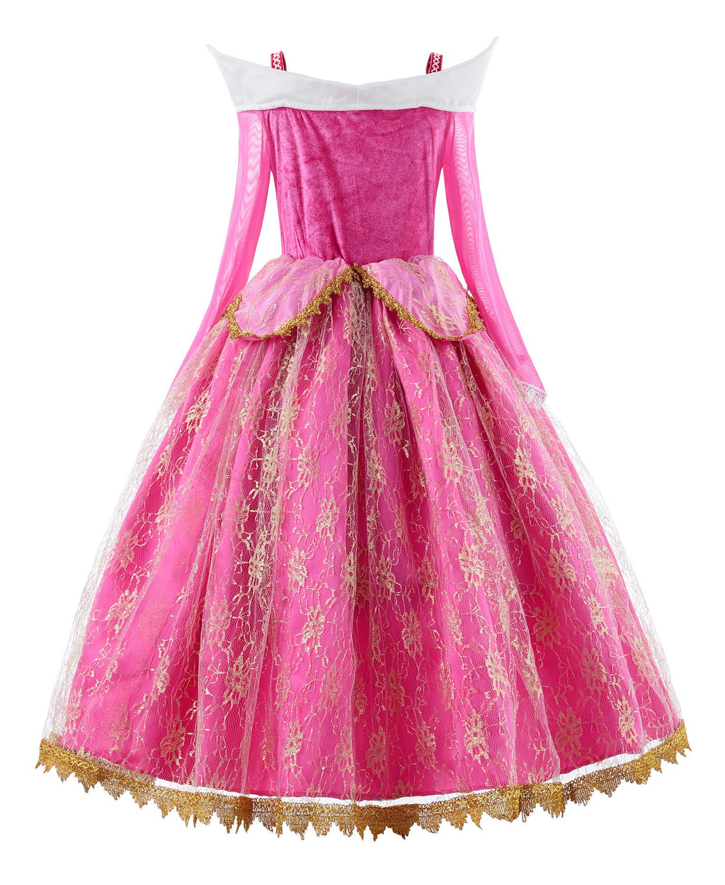 JerrisApparel Girls Pink Princess Costume Halloween Cosplay Party Dress up (Pink with Accessories)