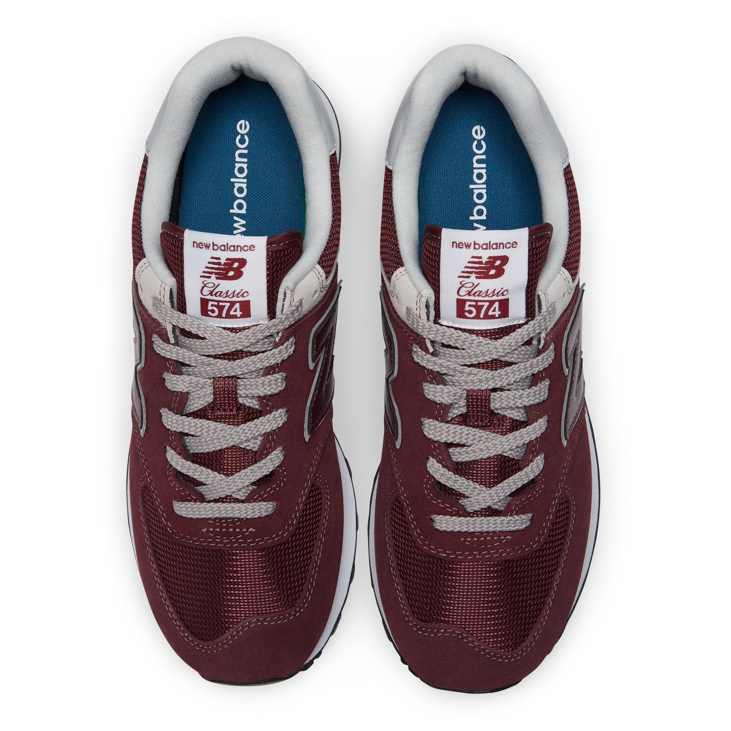 New Balance Men's 574 Core Sneaker, Burgundy/White, 9