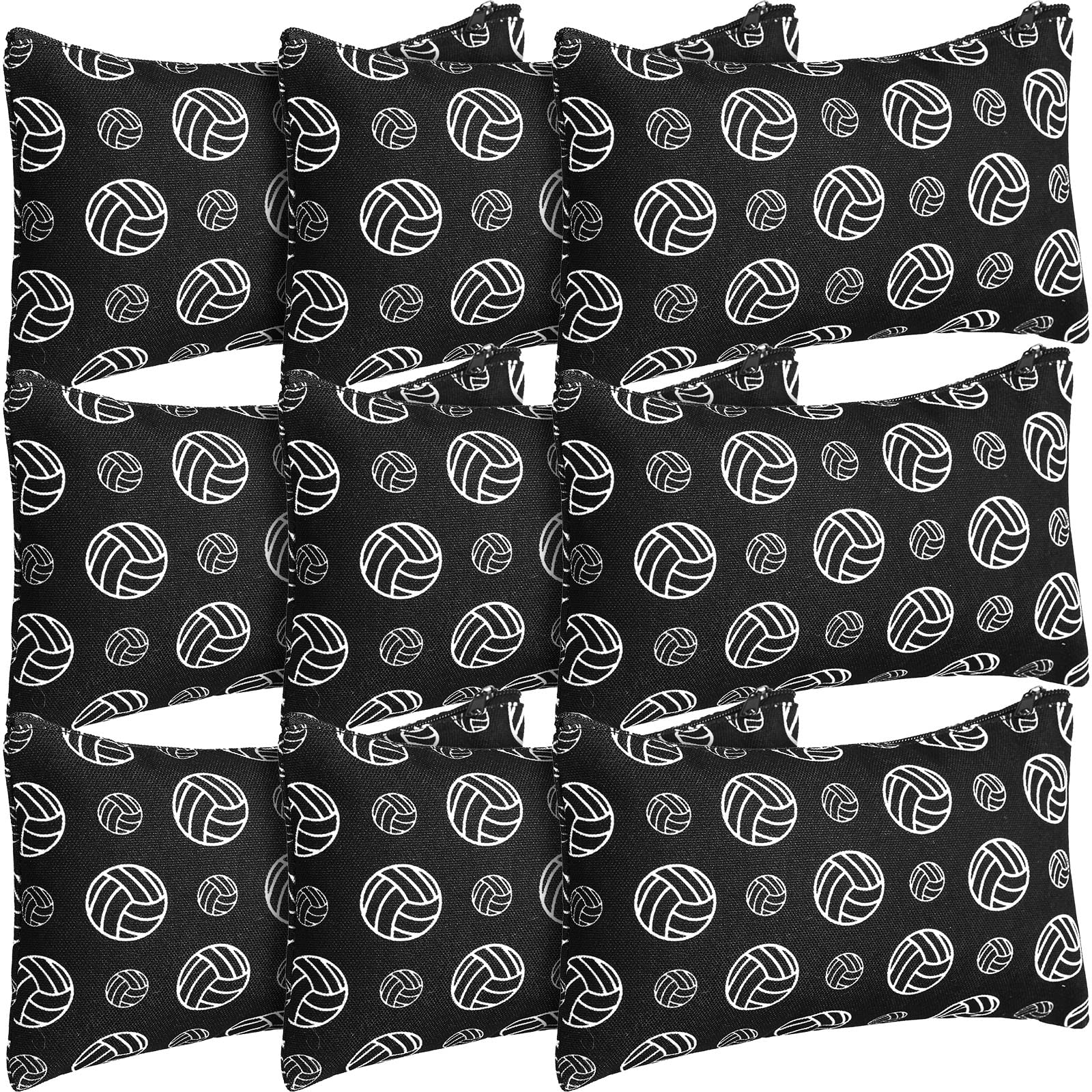 20 Pcs Sport Makeup Bag Sport Cosmetic Bag Canvas Gifts Softball Volleyball Football Baseball Tennis Accessories for Girls Toile