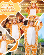 CANASOUR Unisex Anime Halloween Kids Giraffe Onesie For 8-10 Years Girls Boys Christmas Cosplay Costume (8 Years, Giraffe)