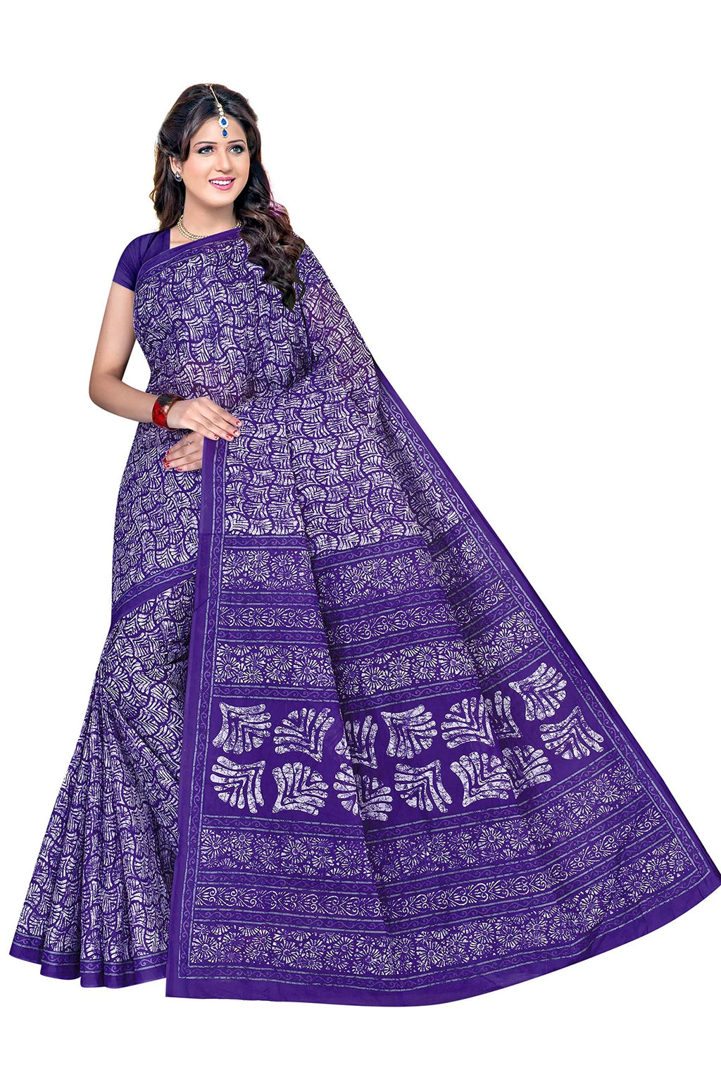 TAMAIRA FASHION Womens Pure Cotton Saree Without Blouse Piece (1654_Malmal_Purple)