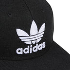 adidas Originals Kids-Boy's/Girl's Trefoil Chain Flatbrim Structured Snapback Cap, Black/White, One Size