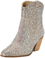 Blue by Betsey Johnson Women's Diva Western Boot, Rhinestone, 8