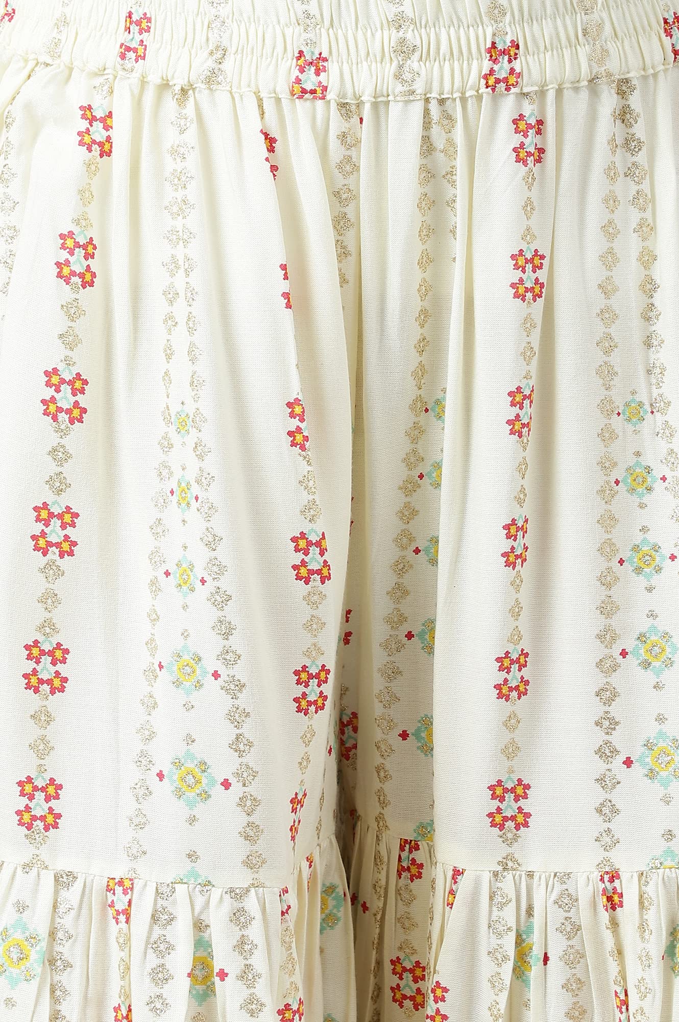 W For Woman Women'S Rayon Geometric Regular Kurta And Trouser Set