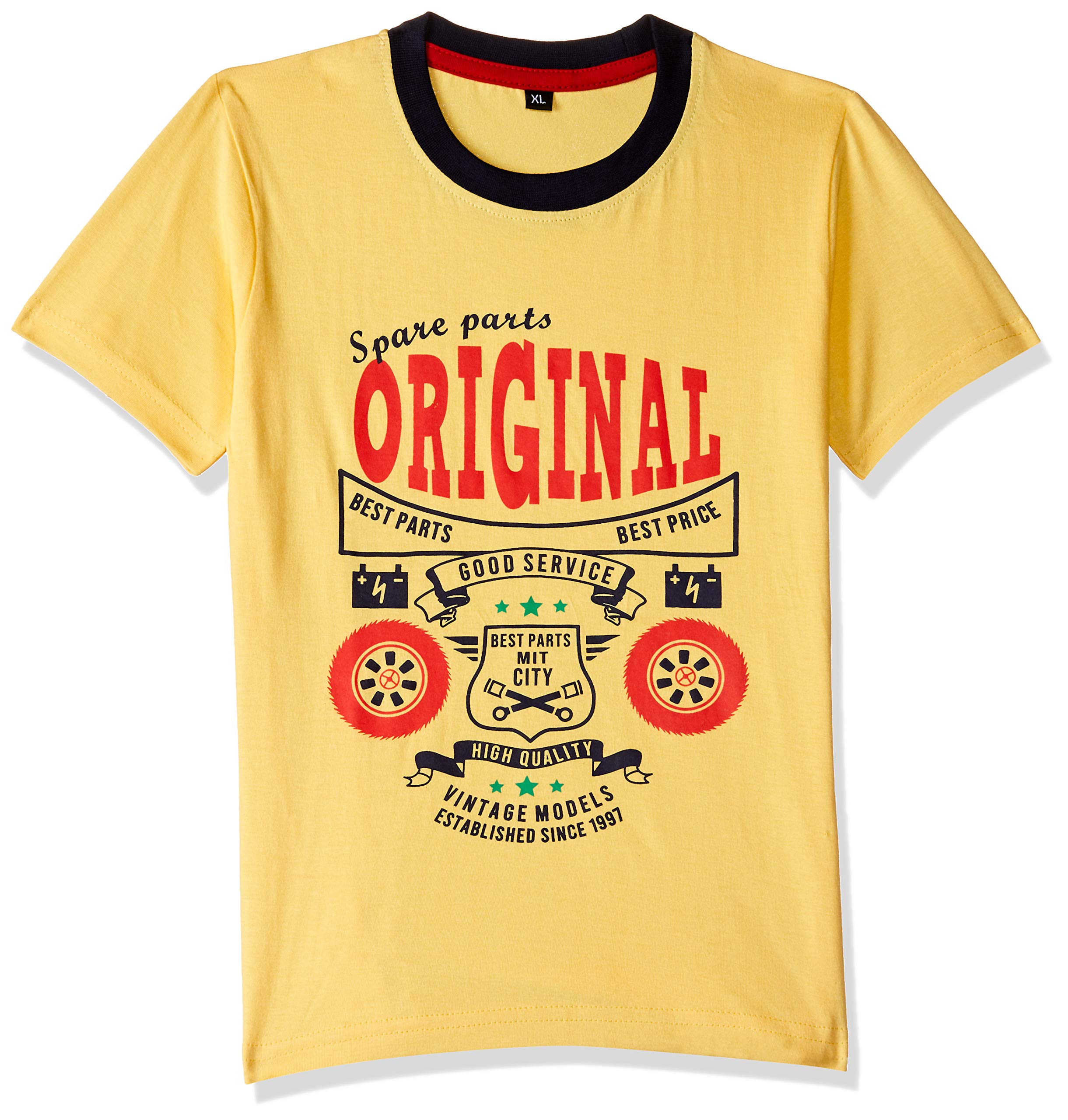 T2F Boy Cotton Printed Regular Fit T-Shirt (Pack of 5),Multicolour,13-14 Years