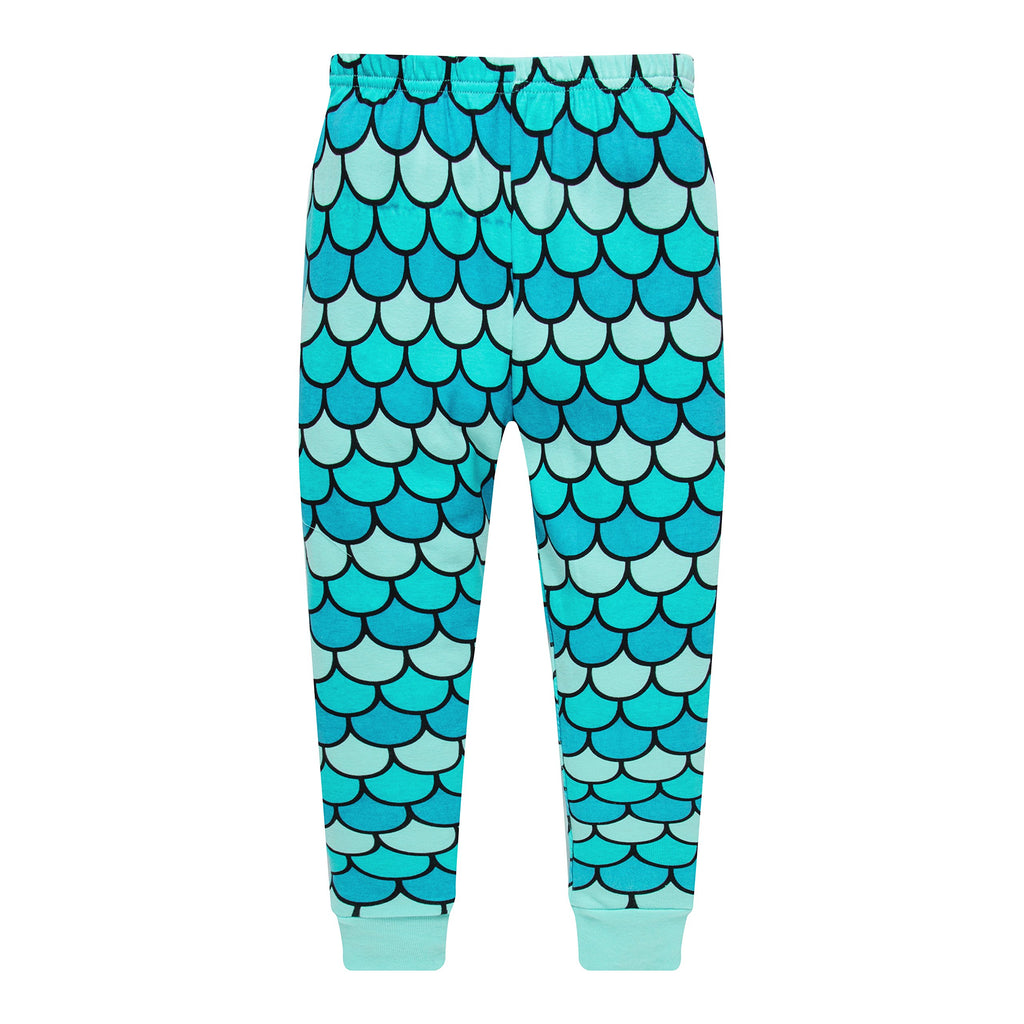 Popshion Little Girls Mermaid Pajamas Set Children Christmas PJs 100% Cotton Sleepwear Size 2 to 7 Years(Mermaid-30 10T)