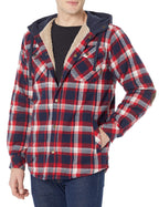 Legendary Whitetails Men's Big & Tall Camp Berber Lined Hooded Flannel Shirt Jacket, Night Racer Plaid, XX-Large Tall