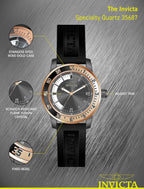 Invicta Men's Specialty 45mm Silicone Quartz Watch, Black (Model: 35687)