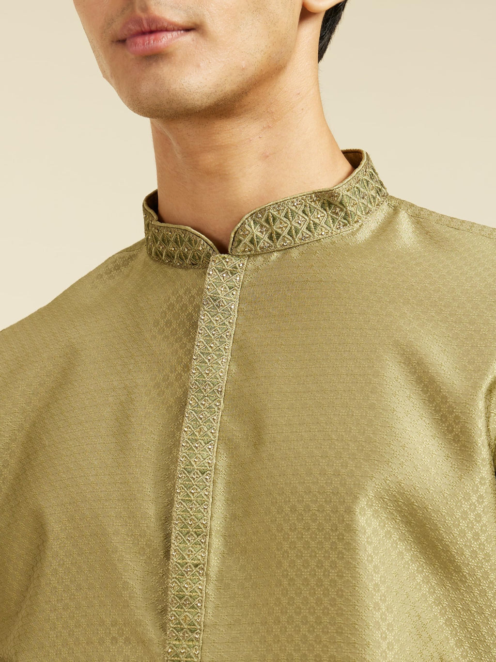 Diwas By Manyavar MenS Art Silk Thread Work Kurta (Green,M)