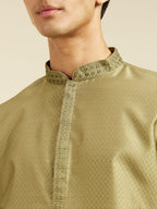 Diwas By Manyavar MenS Art Silk Thread Work Kurta (Green,M)