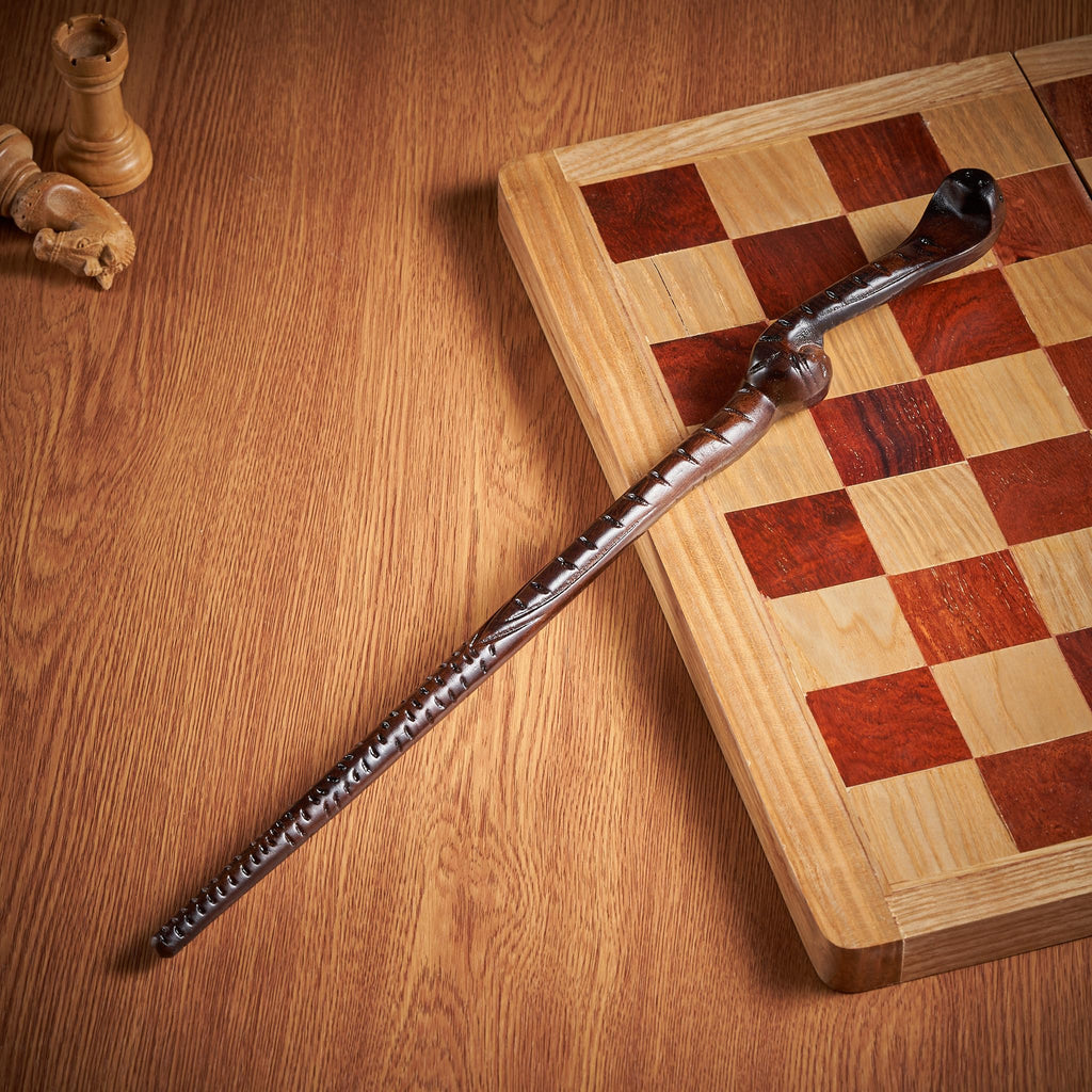 Handicraftviet Hand Carved Magic Wand Real Wood/Wooden Wand 15 Inch for Witchcraft/Collectible Cosplay Magic Wand/Magical Gift f