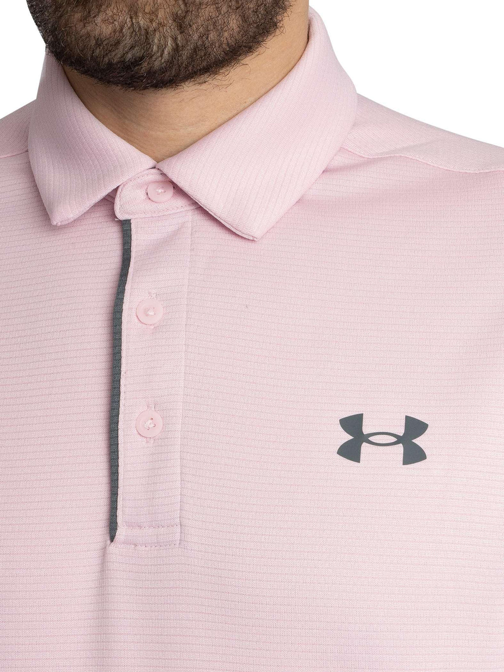 Under Armour Men's Tech Golf Polo, (647) Prime Pink / / Pitch Gray, Large Tall