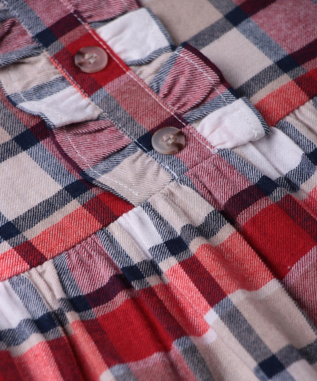Beebay Kids Girls Heritage Checks Fit and Flare Checks Multi Multicolour