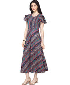 Oomph! Dress For Women Stylish | One Piece For Women Long | Trendy Long One Piece Summer Outfit | Lightweight Flared Maxi Dress