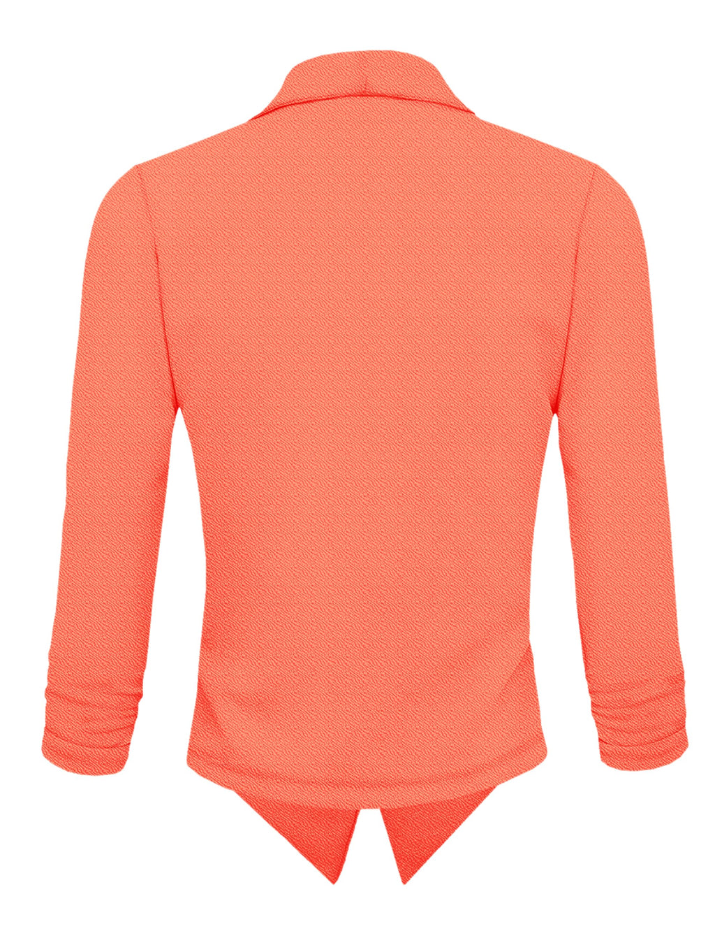 Womens casual Work Office Open Front Blazer Jacket with Removable Shoulder Pads JK1133X NEON coral 1X