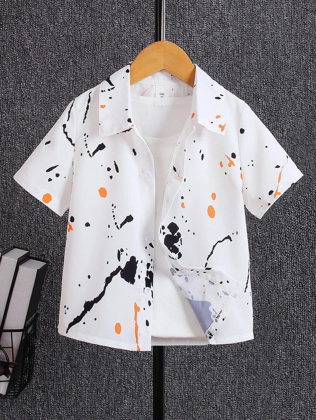 TAGAS Boys Stripes Regular Fit Shirt White-Black