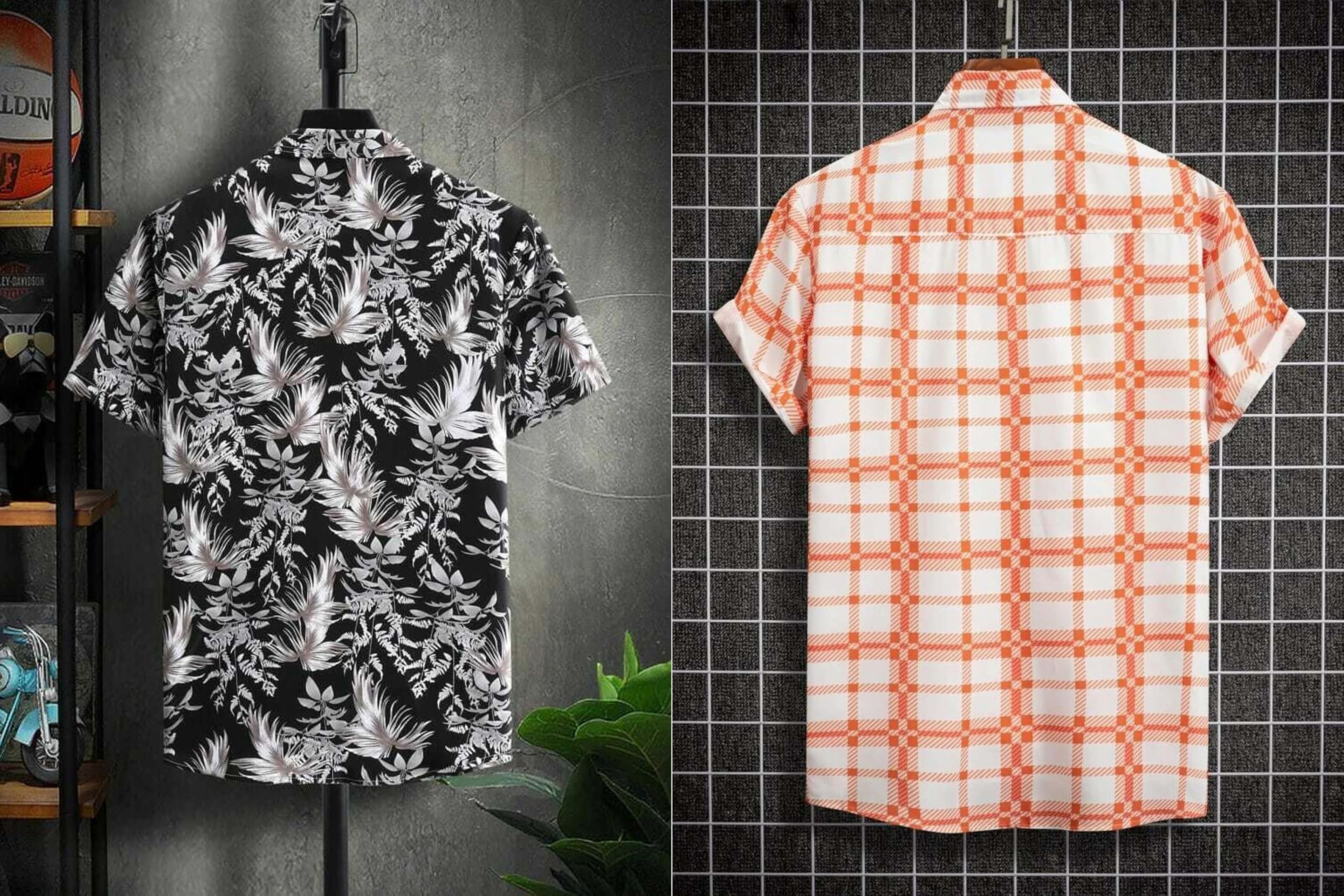 Rebelify MenS Lycra Bland Shirt With Half Sleeves Button Down Closure Round Collar Neck Printed Pattern Relaxed Fit And Standar