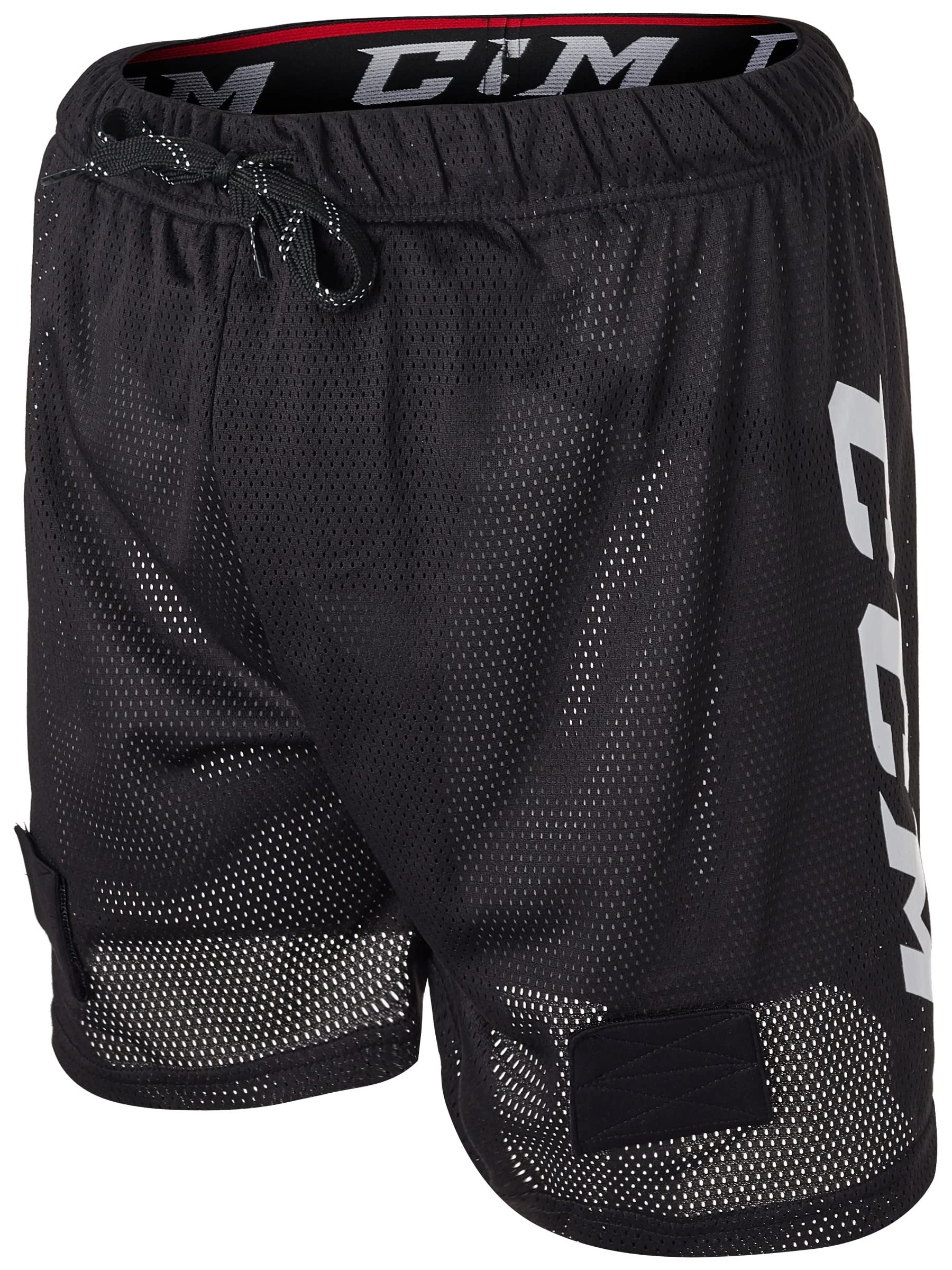 CCM Men's Loose Fit Hockey Mesh Jock Shorts with Sock Tabs Size Senior (Senior XLarge)