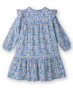 Beebay Kids Girls Button -Through Printed A-line Dress Blue