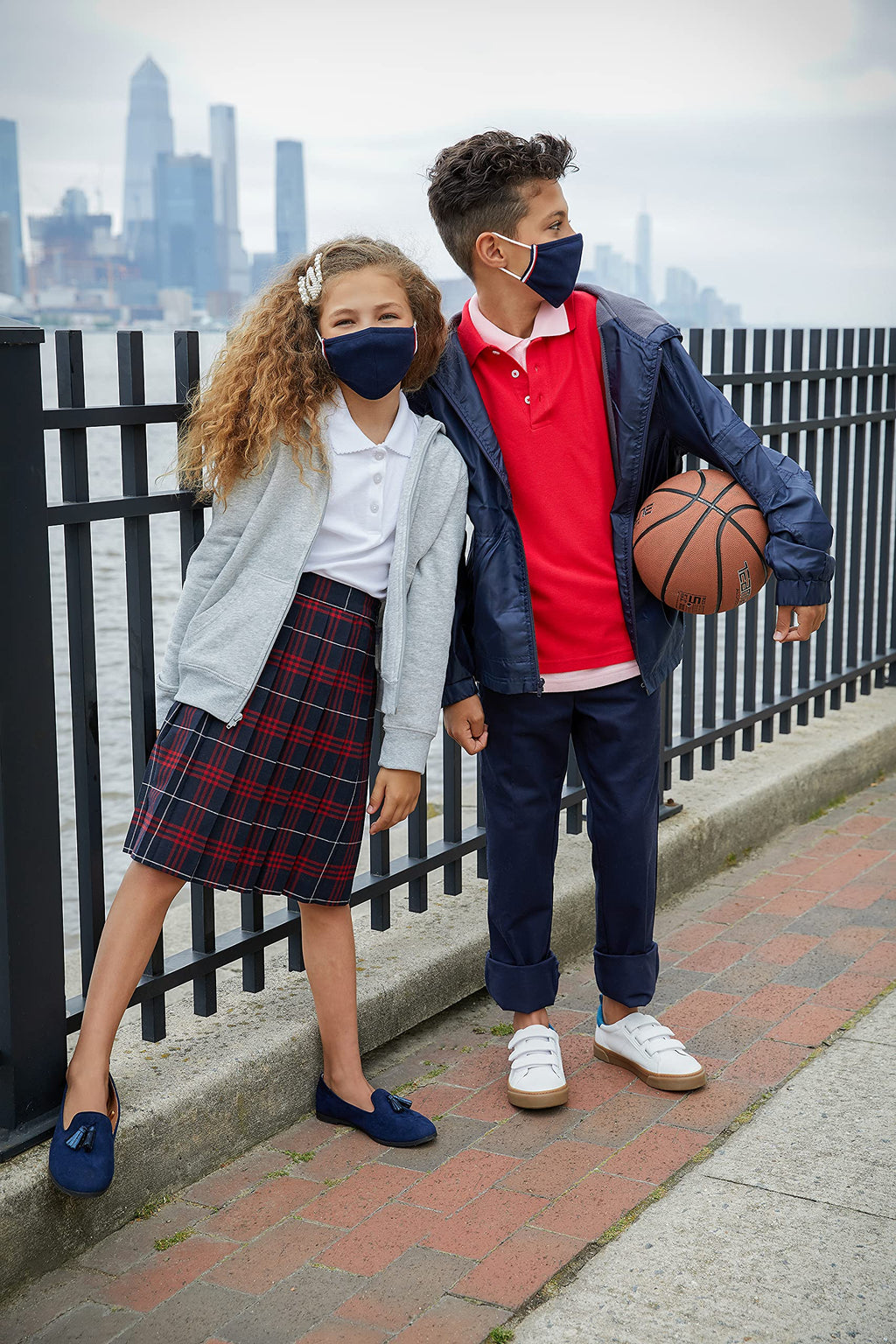 French Toast Boys' Adjustable Waist Relaxed Fit Pant (Standard & Husky), Navy Blue, 16