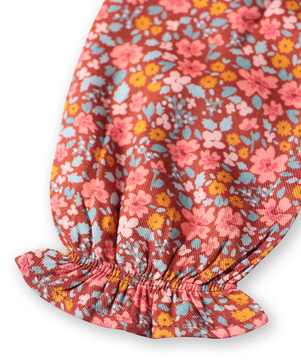 Beebay Kids Girls Bow Detail fit and Flare Dress Rust
