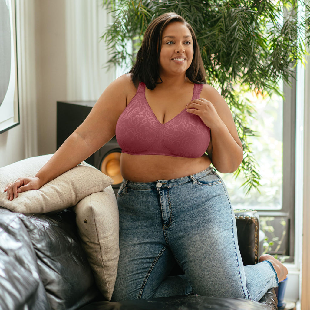 Playtex Women's 18-Hour Ultimate Lift Wireless Full-Coverage Bra, Single or 2-Pack, Rustic Berry Red