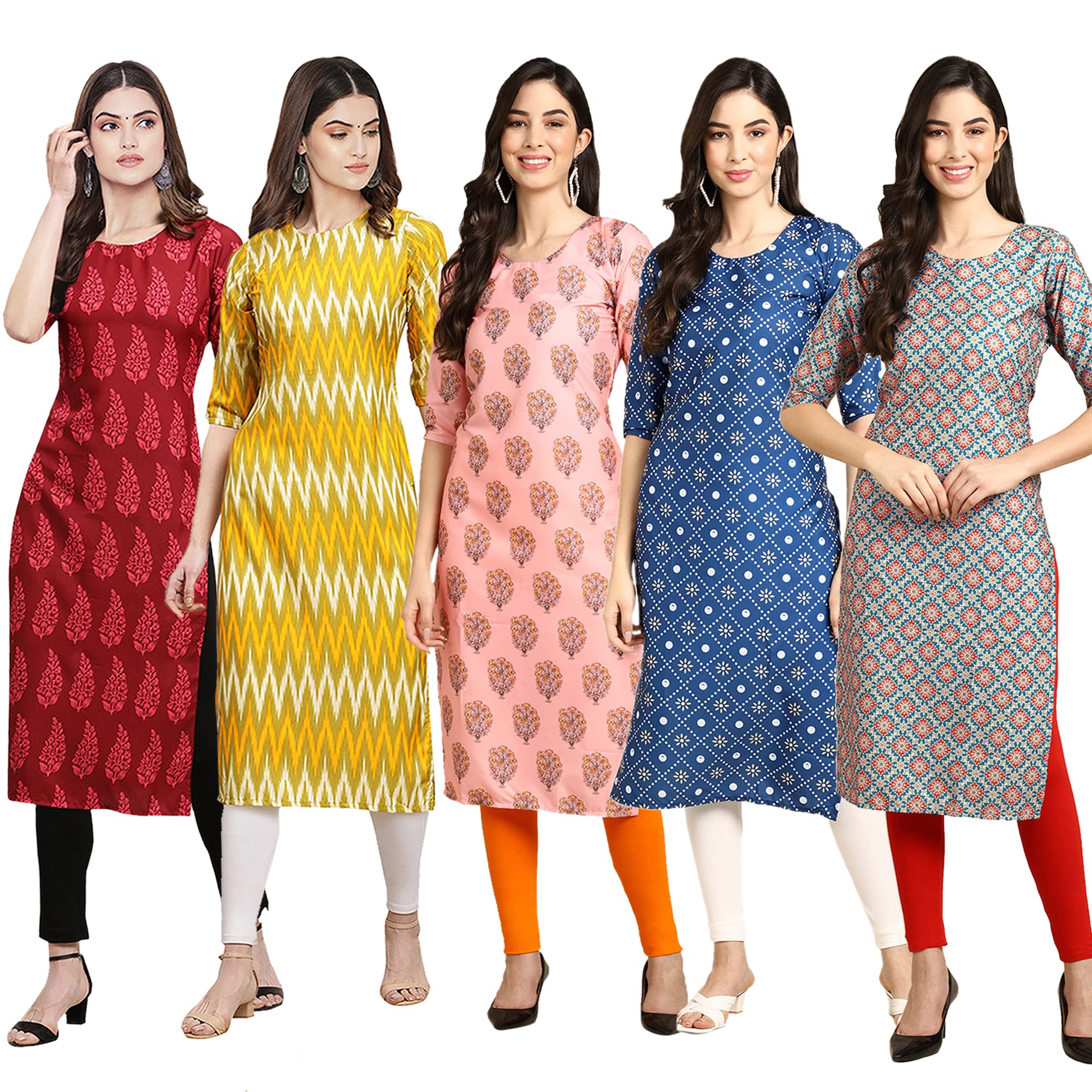 Pinkmint Women'S Crepe Digital Print Straight Kurta (W-337-329-368-353-372_Xxl)