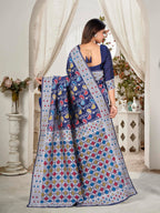 Glory Sarees Womens Kashmiri Pashmina Silk Woven Saree With Blouse Piece